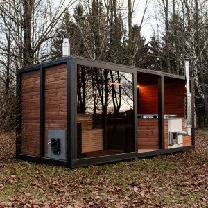 Outdoor Barrel Sauna Hot Tub Combo