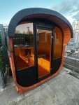 Outdoor Barrel Sauna with Harvia Electric Heater