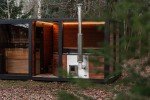 Outdoor Barrel Sauna Hot Tub Combo