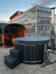 Outdoor Barrel Sauna with Harvia Electric Heater
