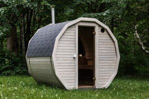 Barrel Outdoor Sauna in Scandinavian Spruce Wood