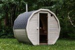 Barrel Outdoor Sauna in Scandinavian Spruce Wood