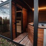 Outdoor Barrel Sauna Hot Tub Combo