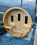 KeiCo 4-Person Outdoor Barrel Sauna with Heater