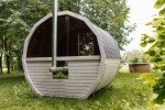 Barrel Outdoor Sauna in Scandinavian Spruce Wood