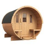 KeiCo 4-Person Outdoor Barrel Sauna with Heater