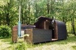 Outdoor Barrel Sauna and Hot Tub Combo