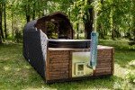Outdoor Barrel Sauna and Hot Tub Combo
