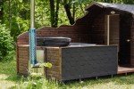 Outdoor Barrel Sauna and Hot Tub Combo