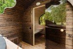 Outdoor Barrel Sauna and Hot Tub Combo