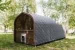 Outdoor Barrel Sauna and Hot Tub Combo