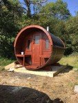 Outdoor Barrel Sauna with Electric Wood Stove