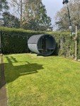 Outdoor Barrel Sauna with Electric Wood Stove
