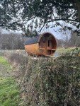Outdoor Barrel Sauna with Electric Wood Stove