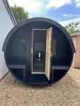 Outdoor Barrel Sauna with Electric Wood Stove