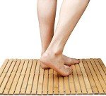 HOMION Folding Bamboo Bath Mat for Sauna & Shower