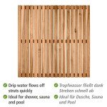 Acacia Wood Shower Grate for Indoor/Outdoor Use