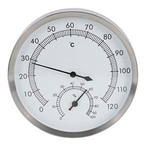 Atyhao 2 in 1 Stainless Steel Sauna Room Thermometer Hygrometer, Thermo Indoor for Sauna Steam Room Bathroom Accessories