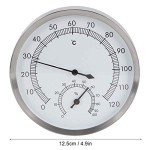 Atyhao 2 in 1 Stainless Steel Sauna Room Thermometer Hygrometer, Thermo Indoor for Sauna Steam Room Bathroom Accessories
