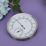 Atyhao 2 in 1 Stainless Steel Sauna Room Thermometer Hygrometer, Thermo Indoor for Sauna Steam Room Bathroom Accessories