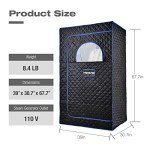 Portable Full Size Steam Sauna with Remote Control