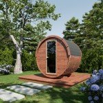2m Barrel Sauna with Harvia Electric Heater