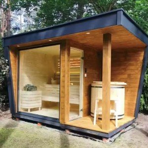 Outdoor Sauna with Ice Bath Combo