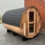 Outdoor Panoramic Barrel Sauna - Red Cedar 1800