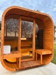 Outdoor Barrel Sauna with Harvia Heater