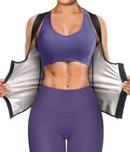 Junlan Women's Sauna Suit Waist Trainer Vest - Black