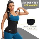 Junlan Women's Sauna Suit Waist Trainer Vest - Black