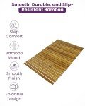 HOMION Folding Bamboo Bath Mat for Sauna & Shower