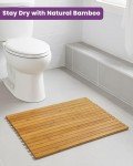 HOMION Folding Bamboo Bath Mat for Sauna & Shower