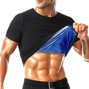 Men's Short Sleeve Sauna Shirt - Black/Blue