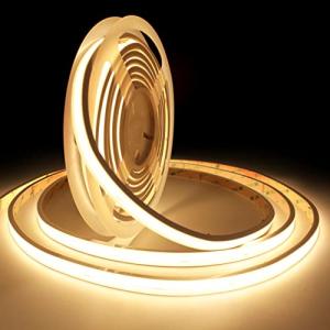 Warm White Waterproof COB LED Strip Lights 16.4ft