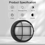 8" Black Round LED Nautical Outdoor Light