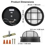 8" Black Round LED Nautical Outdoor Light