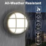 8" Black Round LED Nautical Outdoor Light