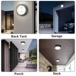 8" Black Round LED Nautical Outdoor Light