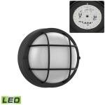 8" Black Round LED Nautical Outdoor Light