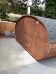 Outdoor Hobbit Oval Family Sauna with Harvia Heater