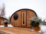 Outdoor Hobbit Oval Family Sauna with Harvia Heater