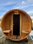 Outdoor Wood-Fired Barrel Sauna for 4-6 People