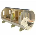 KeiCo Barrel Sauna with Changing Room and Canopy