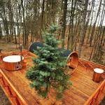 KeiCo Barrel Sauna with Changing Room and Canopy