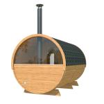 KeiCo Barrel Sauna with Changing Room and Canopy