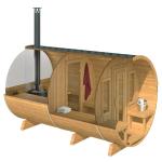 KeiCo Barrel Sauna with Changing Room and Canopy