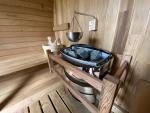 Cozy Outdoor Barrel Sauna for Relaxation