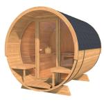 KeiCo Wellness 280 Deluxe Barrel Sauna for 6