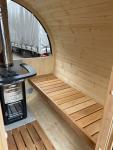 Barrel Sauna for 3-4 People with Wood Stove